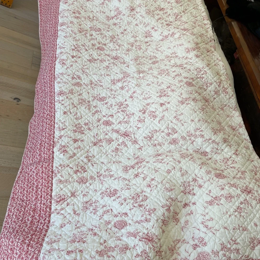 King Size Quilt French Country Living Catalog. Floral Red Quilt.